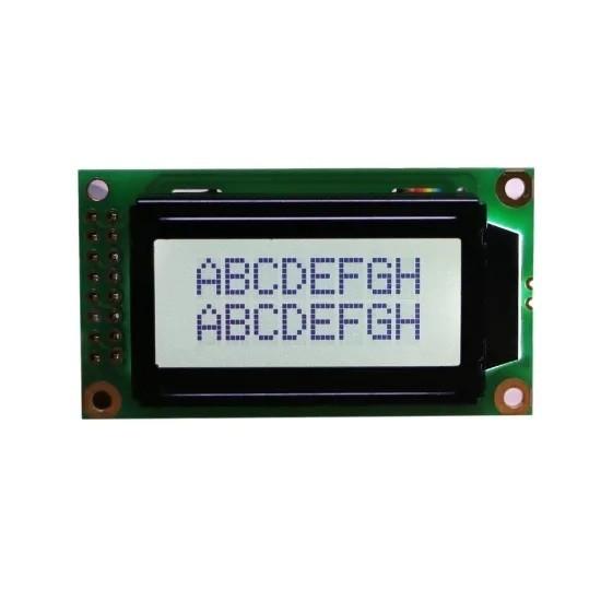 Cheap Character 0802 LCD Module 8*2 LCD Screen 5V Yellow Backlight White Word for sale