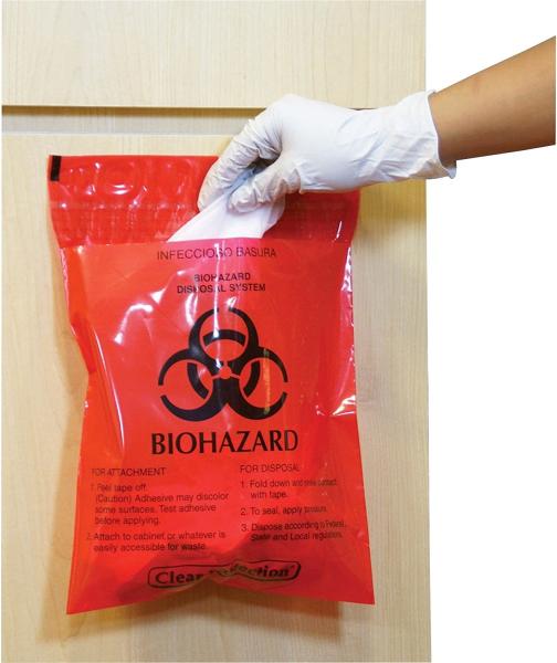 Cheap LDPE Red Bag Biomedical Waste With Double Adhesive Tapes for sale