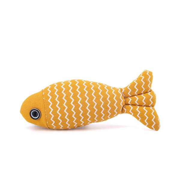 Cheap Interactive Catnip-Infused Burlap Fish Toy for Cats for sale