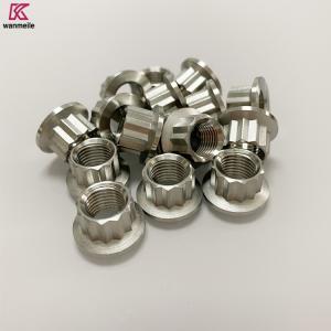 Best Gr5 titanium 12pt flange nut M7 M8 titanium 12 point flange nuts for wheel hub wholesale