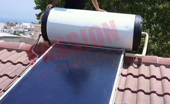 Cheap Flat Plate Solar Thermal Collector Hot Water Heater , Roof Mounted Solar Water Heater for sale