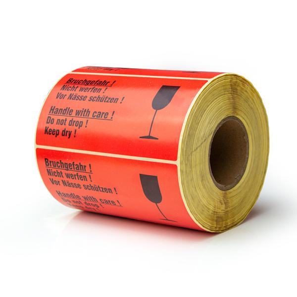 Cheap Custom Printed Waterproof Fragile Warning Label Handle With Care Warning Sticker for sale