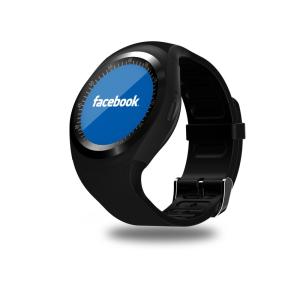 Bluetooth black sliver Y1 round Smart Watch Support Nano SIM Card and TF Card Wearable Device
