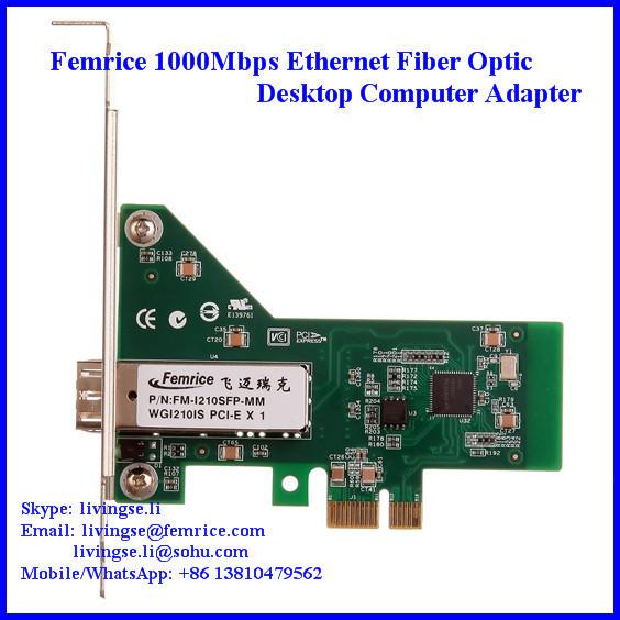 Cheap 1000Mbps Single Port PCI Express x1 I210 Chipset Desktop Computer Network Cards for sale