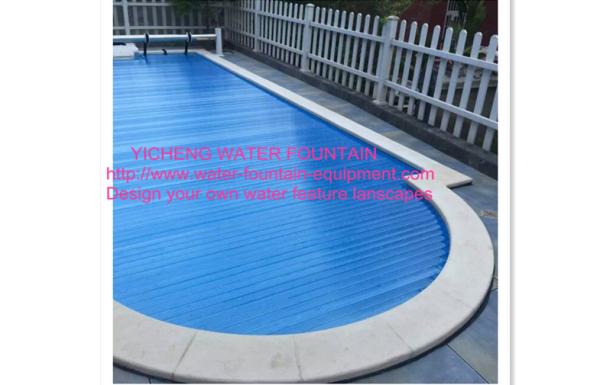 Cheap PC Pool Control System Above Ground Automatic Pool Cover Transparent Blue for sale