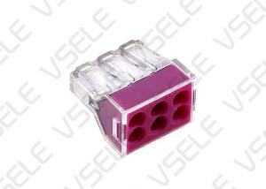 Six Port Push Fit Terminal Block Connector For Junction Box 3 Pin Conductor