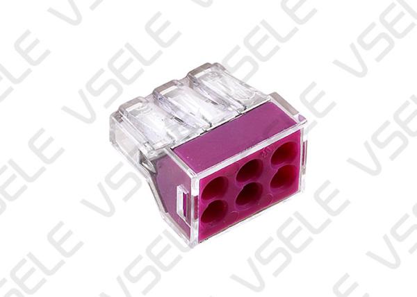 Cheap Six Port Push Fit Terminal Block Connector For Junction Box 3 Pin Conductor for sale
