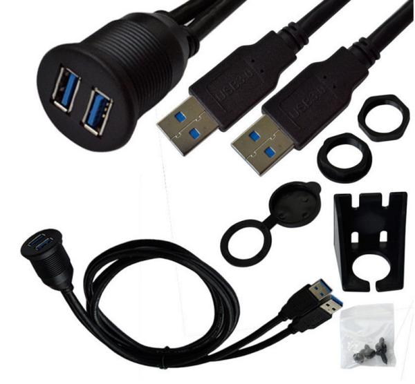 Cheap OEM Car Dashboard USB Extension Cord USB3.0 A Female Connector One End for sale