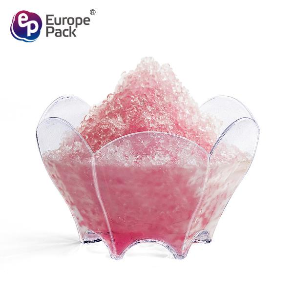 Cheap Nice wholesale custom plastic flower design ice cream cup for dessert for sale