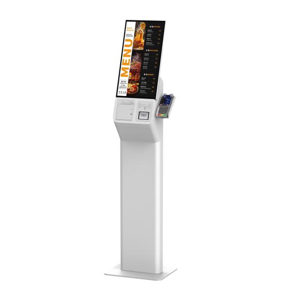 Cheap Fast Food Ordering Kiosk 21.5 Inch Screen Scan QR Code and Credit Card Payment Supported for sale