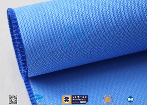 Cheap 510GSM Silicone Coated Glass Fabric Plain Weave Electrical Insulation Blue for sale