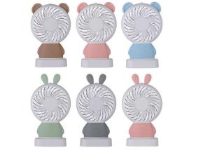 LED Light Mini Portable USB Fan 2 In 1 Rabbit Shape No Noise Running Two Wind Speed