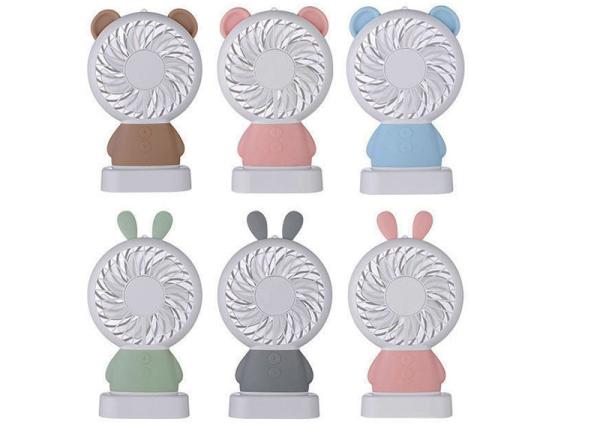 Cheap LED Light Mini Portable USB Fan 2 In 1 Rabbit Shape No Noise Running Two Wind Speed for sale