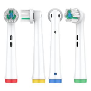 4 Piece Pack Colorful Dupont Bristle Replaceable Toothbrush Heads For Oral B