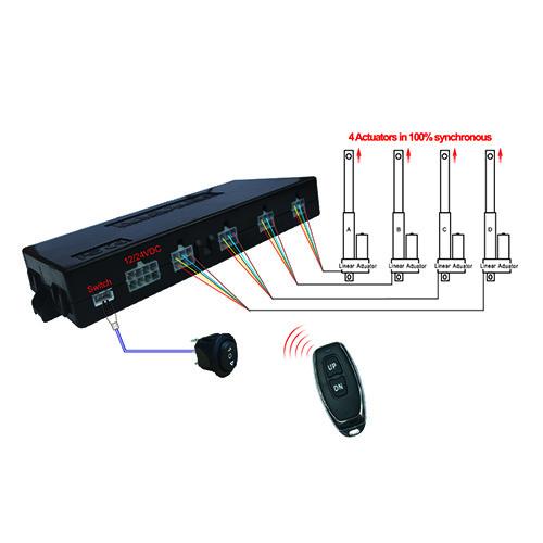Cheap Remote wired rocker switch control 4 Hall Linear Actuator Controllers for sale