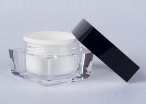 Double Wall 30g 60g Acrylic Face Cream Jars ISO FDA With Black Screw Cap