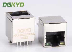 China Vertical 180 Degree Ethernet Rj45 Connector Shielded Rj45 Jack With Magnetics on sale
