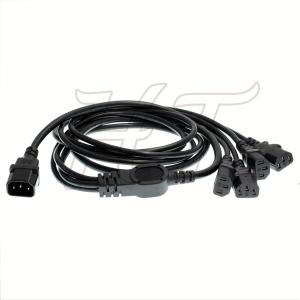 China C14 4 x C13 UPS PDU Y Splitter Computer Monitor PC Power Cord 10A 250V Cable 1.8m on sale