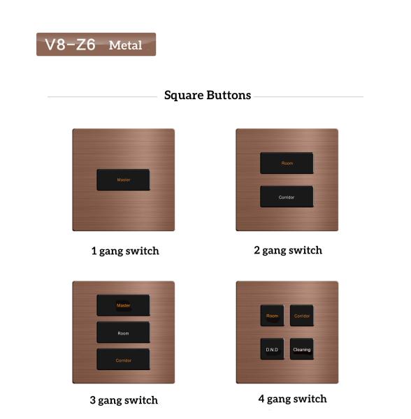 Cheap Intergrated Type Wall Push Switch Square Buttons Style RS485 Protocol for sale