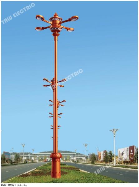 Cheap 8-10Meter Q235 steel decrotaive factory pole street light with LED light for sale
