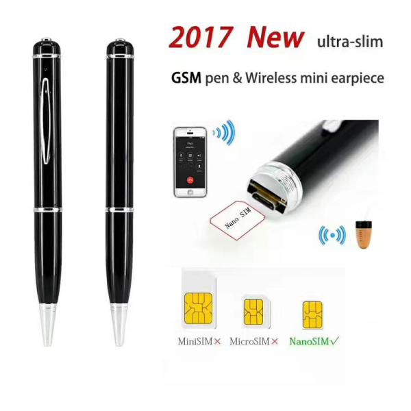 Cheap New 2017 remote wireless gsm pen sound transmitter with invisible earphone receiver for sale