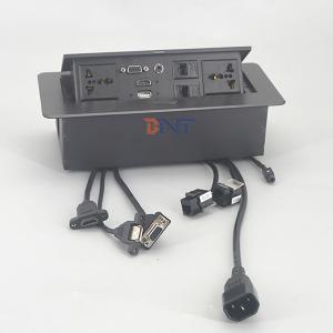 China Power Supply Office Desk Power Sockets Square Corner With Audio Video Connector on sale