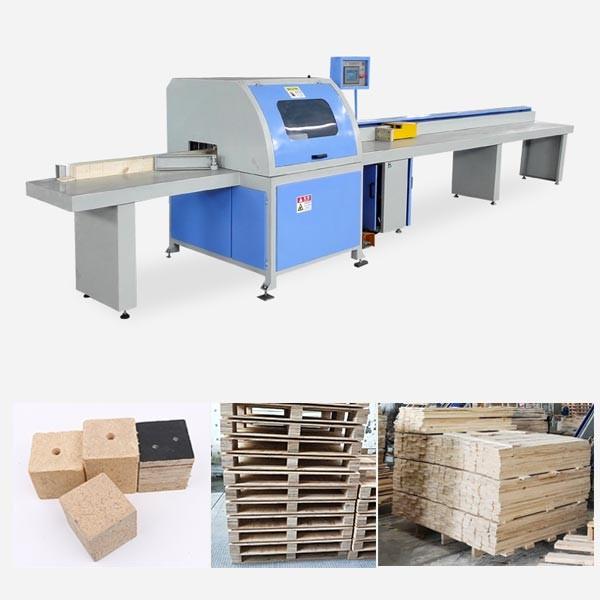 Different Length Wood Board Blocks Cutting Off Saw Machine For Wooden Pallets