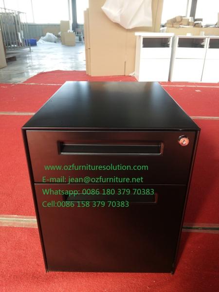 Cheap Pedestal file cabinet 2 drawer,one box drawer,one file drawer,black color,H490XW360XD500mm,export to USA for sale