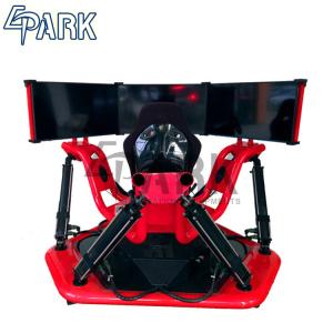 Red 3 Screen 9d Vr Racing Game Machine / Electric System 360 Degree Racing Car Simulator