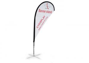 Outdoor Commercial Flags And Banners , Portable Advertising Feather Flags With Bracket