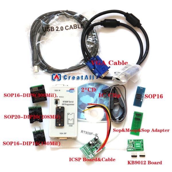 Cheap RT809F Programmer Motherboard Ic Chip 7 Adapters SOP16 SOP20 for sale