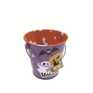 China EVA Halloween Printed Tin Boxes Bucket Recyclable With Handle on sale