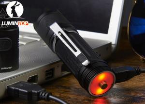 Portable Lumintop Ed25 Flashlight , USB Rechargeable LED Torch With Low Power Indicator