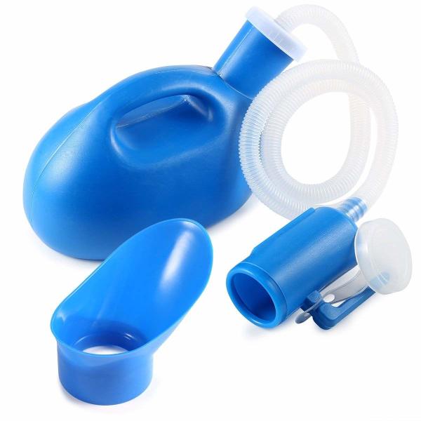 Cheap Portable male urinal with lid, Men's urinal,Re-Useable male urine bottle,disposable medical urinal 2000ml,Blue, for sale