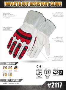 360 Degree Goatskin Shell Cut Resistant Work Gloves With Impact Protection