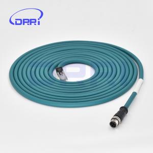 China M12 4pin D-Code Male to RJ45 Ethernet Connector CAT5 Shielded Cable on sale