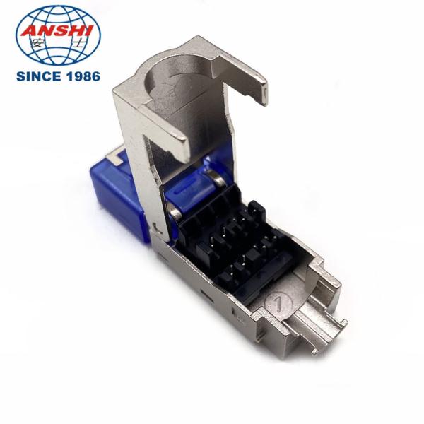 Cheap ANSHI RJ45 CAT7 FTP Unshielded STP Shield Modular Plug Blue for sale