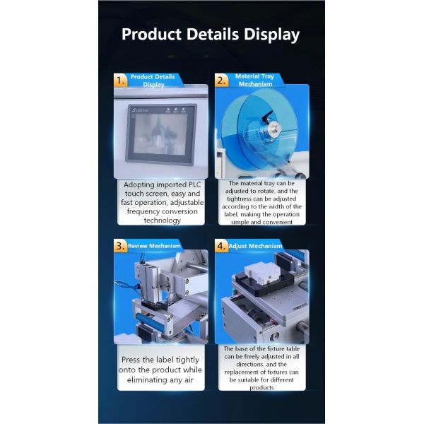 Semi-automatic Flat-labeling Machine CH-615 for Plastic Boxes and Conical Bottles and Capable of Applying Anti-counterfeiting Labels