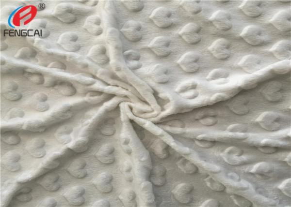 Cheap Heart Design Super Soft Polyester Minky Fabric For Baby Blanket In White for sale