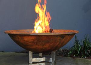 Best Rusty Finish Corten Steel Fire Bowl , Round Steel Fire Pit Corrosion Stability wholesale