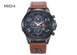 China Chronograph Date Men's Quartz Watch  Stainless Steel Case Back Casual Watch M552 on sale