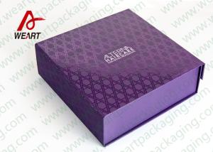 China UV Varnish Automatic Purple Gift Foldable Paper Boxes With Lids on sale