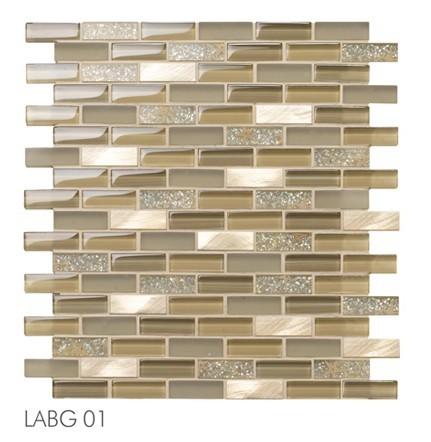 Cheap backsplash tile crystal glass mosaic LABG01 for sale