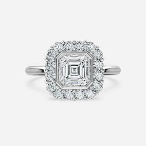 Lab Grown Diamond Wedding Band VVS Clarity HPHT Princess Cut Ring in Round Shape