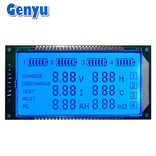 Cheap Custom LCD Segment Display Module HT1621 TN Positive Blue Backlight For Charger for sale