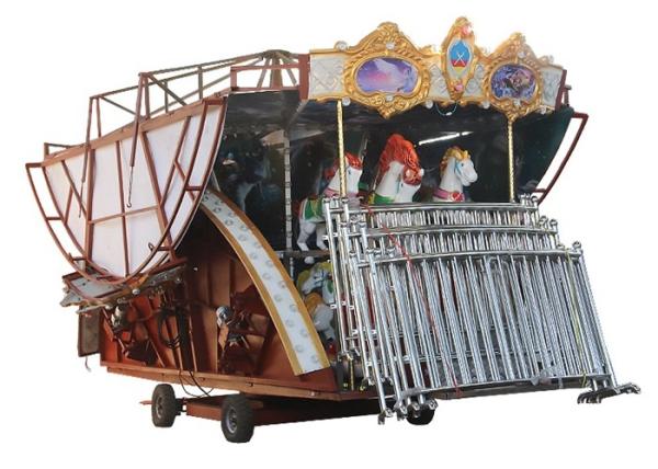 Cheap Non Fading Color Carousel Horse Ride With Colorful Led Lamps For Night Operation for sale