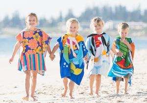 Custom Print Beach Kids Hooded Poncho Towel