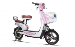China Pedal Assist Electric Bike Pink Beach Cruiser Motorized Bike For Two Passengers on sale