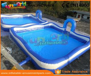 China Blue Color Giant Inflatable Water Pools With 680W Air Pump 3 Years Warranty on sale
