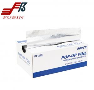 China Embossed Folded Flat Pop Up Aluminum Foil Sheets 9''*10.75'' on sale